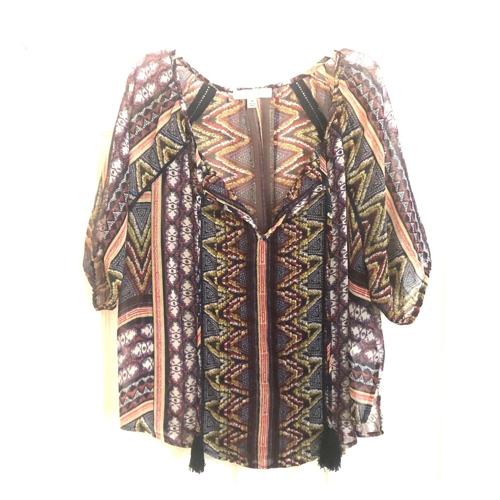 Purple patterned blouse